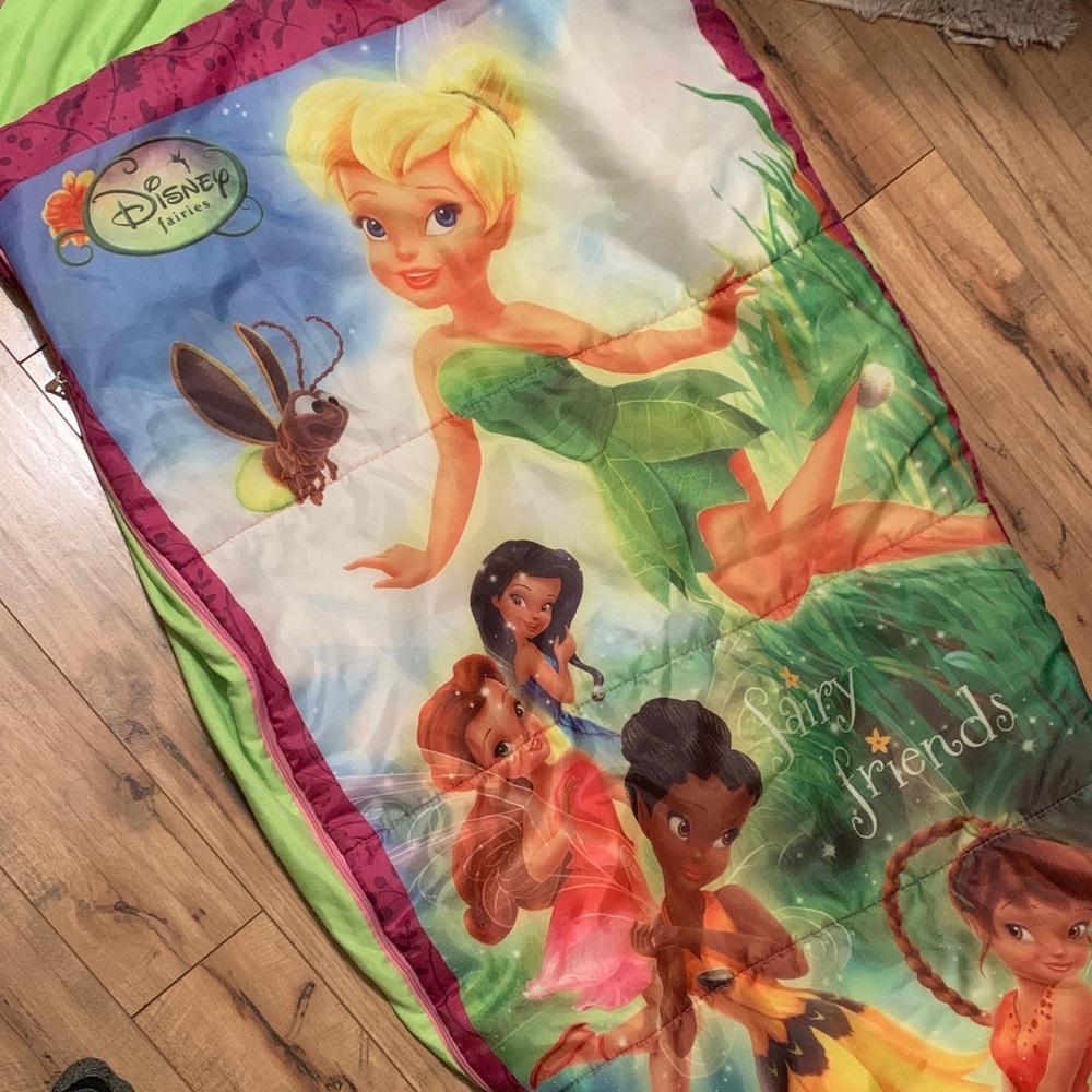 Disney Fairies Green and Pink Tinkerbell Blanket